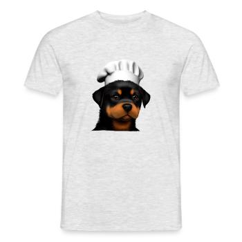 Rottweiler Restaurateur Dogs Cooking Dog Puppy - Men's T-Shirt - heather grey - Front - AI Model Male 178 dark (178cm)
