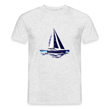 Sailing Sailboat Sailing Sailing Sailing Ship - Men's T-Shirt - heather grey - Front - AI Model Male 178 dark (178cm)