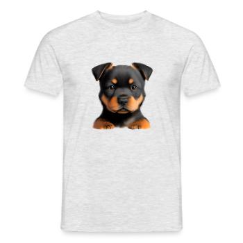 Rottweiler Dog Puppy Rottweiler Puppy Dogs - Men's T-Shirt - heather grey - Front - AI Model Male 178 dark (178cm)