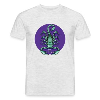Zodiac - Star Sign - Scorpio - neg - Männer T-Shirt - Grau meliert - Vorne - AI Model Male 178 dark (178cm)