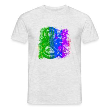 Graffiti style Splash hip hop colors painter color - Men's T-Shirt - heather grey - Front - AI Model Male 178 dark (178cm)