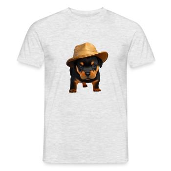 Rottweiler Dog Puppy Rottweiler Puppy Dogs - Men's T-Shirt - heather grey - Front - AI Model Male 178 dark (178cm)