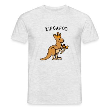 Kangourou Kingaroo - T-shirt homme - gris chiné - Devant - AI Model Male 178 dark (178cm)