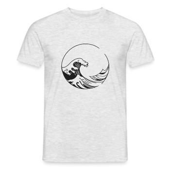 Ozean Wellen - Männer T-Shirt - Grau meliert - Vorne - AI Model Male 178 dark (178cm)