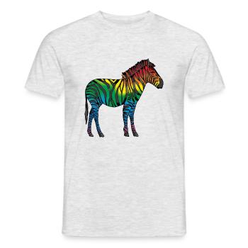 Zebra - Männer T-Shirt - Grau meliert - Vorne - AI Model Male 178 dark (178cm)