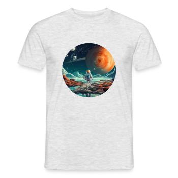 Spaceman um All, Astronauten Geschenk - Männer T-Shirt - Grau meliert - Vorne - AI Model Male 178 dark (178cm)