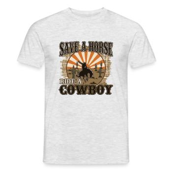 save a horse ride 1 pngpng - Men's T-Shirt - heather grey - Front - AI Model Male 178 dark (178cm)