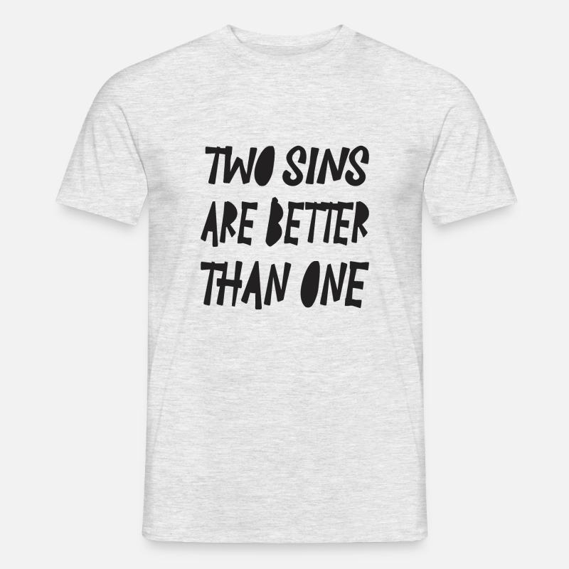2sins are better than one... - Männer T-Shirt - Grau meliert