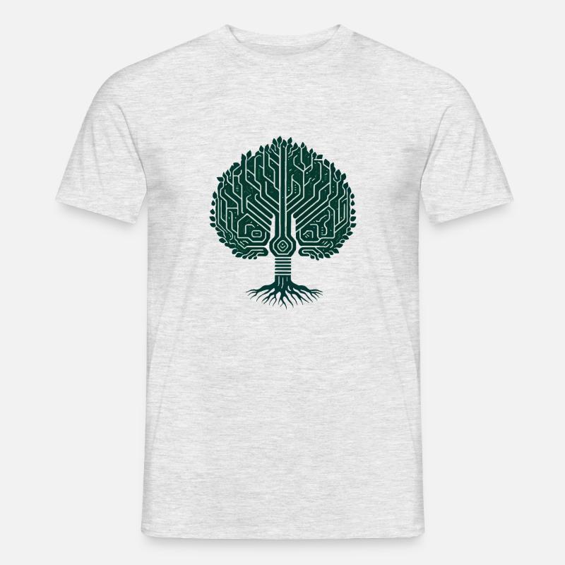 Wikingerbaum des Lebens - Männer T-Shirt - Grau meliert
