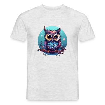 Eule - Männer T-Shirt - Grau meliert - Vorne - AI Model Male 178 dark (178cm)