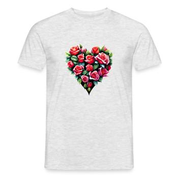 Fête des mères, Saint-Valentin, Mariage, Amour, Fiançailles - T-shirt homme - gris chiné - Devant - AI Model Male 178 dark (178cm)