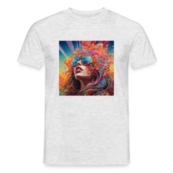 Psychedelic Girl - Men's T-Shirt - heather grey - Front - AI Model Male 178 dark (178cm)