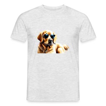 Puppy Golden Retriever Dogs Dog Owners - Men's T-Shirt - heather grey - Front - AI Model Male 178 dark (178cm)