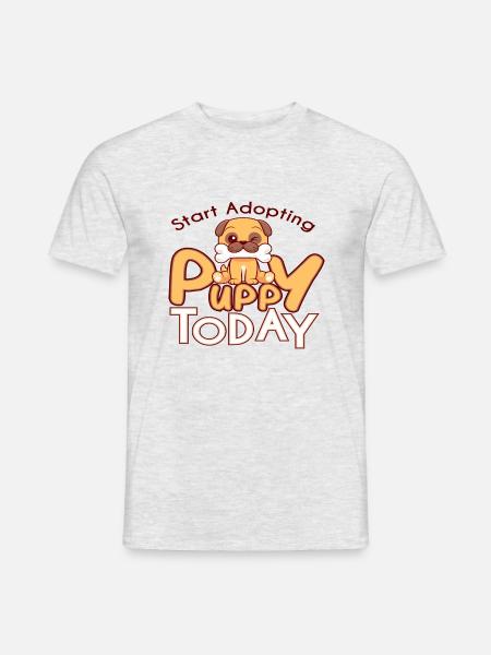 Start Adopting Puppy today - Männer T-Shirt - Grau meliert