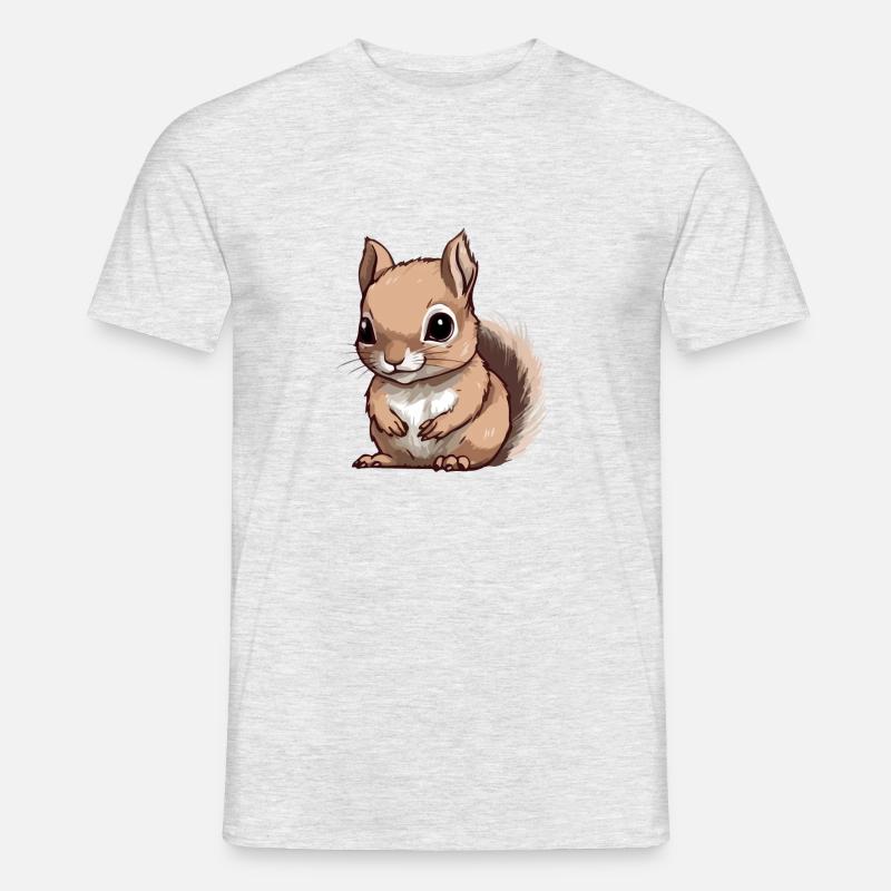 Ali das Eichhörnchenbaby - Männer T-Shirt - Grau meliert