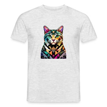 Chat, Propriétaire De Chat, Chat Domestique, Chaton, Animal De Compagnie - T-shirt homme - gris chiné - Devant - AI Model Male 178 dark (178cm)