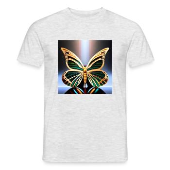 Abstract Geometric Art Butterfly Image - Men's T-Shirt - heather grey - Front - AI Model Male 178 dark (178cm)