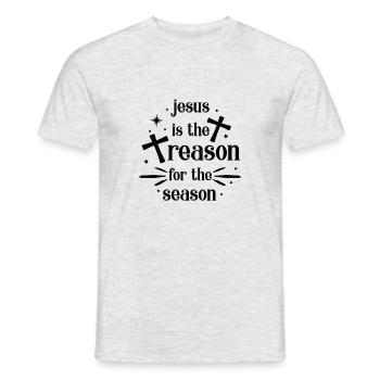 Jesus is the reason for the season - Men's T-Shirt - heather grey - Front - AI Model Male 178 dark (178cm)