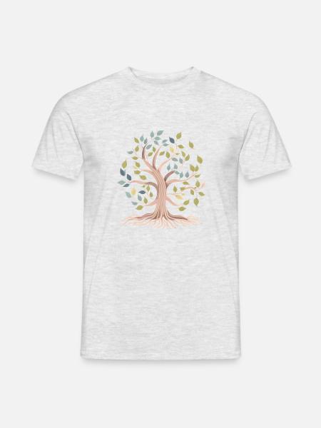 Lebensbaum Meditation Yoga Baum des Lebens - Männer T-Shirt - Grau meliert