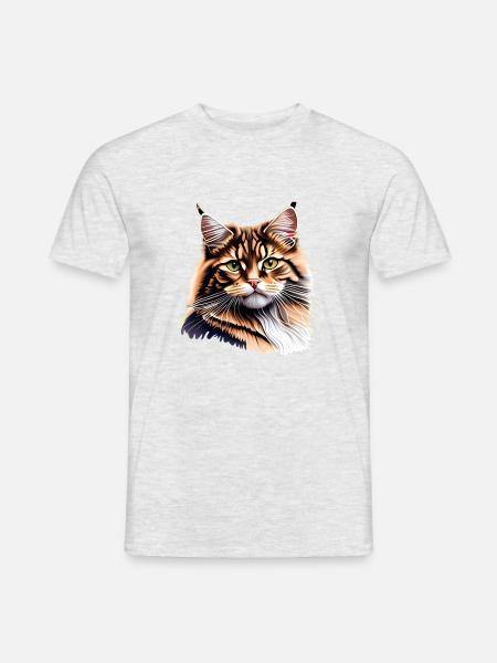 Maine Coon Katze Kater Kätzchen Katzenbesitzer - Männer T-Shirt - Grau meliert