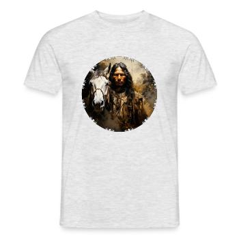 The Sioux have a deep connection to nature - Men's T-Shirt - heather grey - Front - AI Model Male 178 dark (178cm)