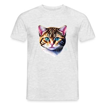 Chat, chat siamois, chaton, chat domestique, propriétaire de chat - T-shirt homme - gris chiné - Devant - AI Model Male 178 dark (178cm)
