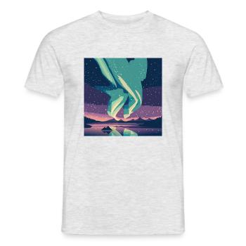 Northern lights in the starry sky - Men's T-Shirt - heather grey - Front - AI Model Male 178 dark (178cm)
