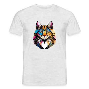 Maine Coon Cat Kitten Cat Owner Male Cat - Men's T-Shirt - heather grey - Front - AI Model Male 178 dark (178cm)