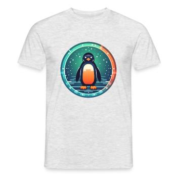 Penguin Surrounded by Snow, Love Penguins - Men's T-Shirt - heather grey - Front - AI Model Male 178 dark (178cm)