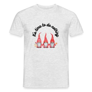 It's time to do nothing - Männer T-Shirt - Grau meliert - Vorne - AI Model Male 178 dark (178cm)