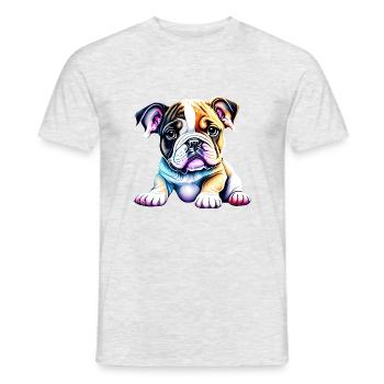 English Bulldog Dog Mastiff Dog Owner Dogs - Men's T-Shirt - heather grey - Front - AI Model Male 178 dark (178cm)