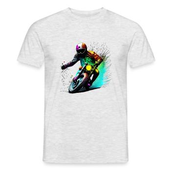 Motorcycle Motorcross Motorcyclist Motorbike Fan - Men's T-Shirt - heather grey - Front - AI Model Male 178 dark (178cm)