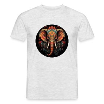 Mandala weiblicher Elefant - Männer T-Shirt - Grau meliert - Vorne - AI Model Male 178 dark (178cm)
