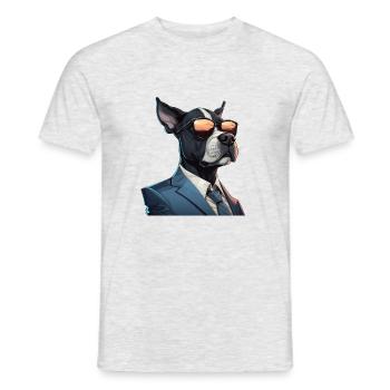 Hund in Anzug - Männer T-Shirt - Grau meliert - Vorne - AI Model Male 178 dark (178cm)