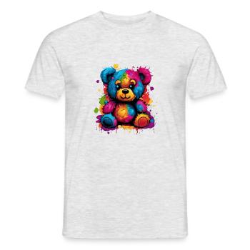 Ours en peluche drôle et doux de la famille - T-shirt homme - gris chiné - Devant - AI Model Male 178 dark (178cm)