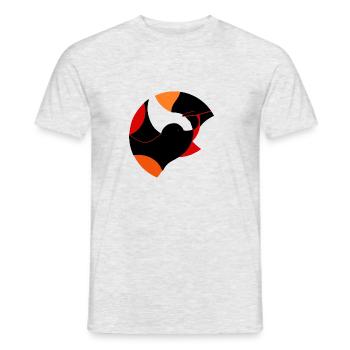 Vogel und Fisch runde abstrakt Illustration - Männer T-Shirt - Grau meliert - Vorne - AI Model Male 178 dark (178cm)