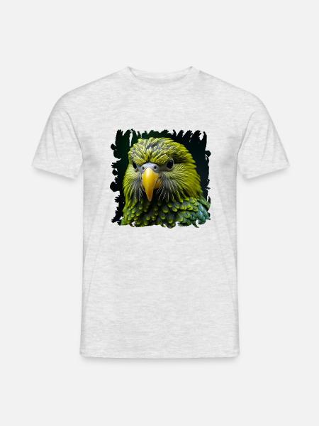Der Kea-Berg Papagei gilt als sehr intelligent - Männer T-Shirt - Grau meliert