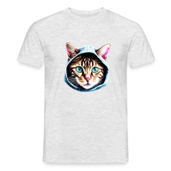 Chat, Animal de compagnie, Chat domestique, Chaton, Propriétaire de chat - T-shirt homme - gris chiné - Devant - AI Model Male 178 dark (178cm)