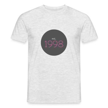 est. 1998, Birthday, Date, 90s, Year - Men's T-Shirt - heather grey - Front - AI Model Male 178 dark (178cm)