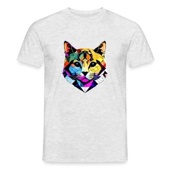 Chat, Propriétaire De Chat, Animal De Compagnie, Chat Domestique, Chaton - T-shirt homme - gris chiné - Devant - AI Model Male 178 dark (178cm)
