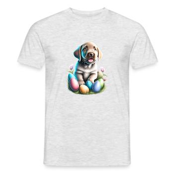 Labrador Retriever Pâques Oeufs de Pâques chien chiot - T-shirt homme - gris chiné - Devant - AI Model Male 178 dark (178cm)