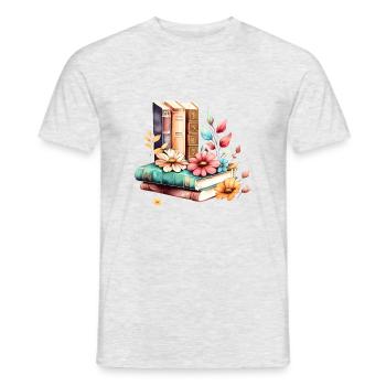 Book Lover Reading Books Reader Gift Book - Men's T-Shirt - heather grey - Front - AI Model Male 178 dark (178cm)