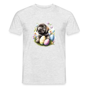 Pâques Labrador chiot Labrador Retriever - T-shirt homme - gris chiné - Devant - AI Model Male 178 dark (178cm)