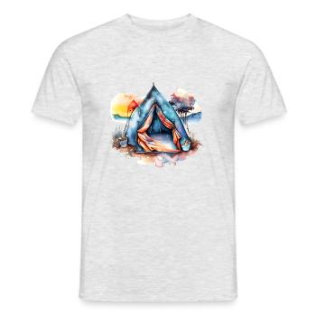 Tents Motorhome Camping Caravan Camp Gift - Men's T-Shirt - heather grey - Front - AI Model Male 178 dark (178cm)