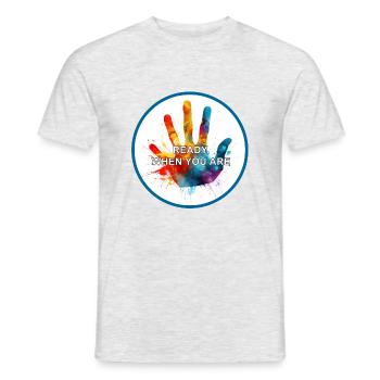 ready - Männer T-Shirt - Grau meliert - Vorne - AI Model Male 178 dark (178cm)