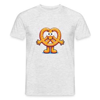 Brezel - Männer T-Shirt - Grau meliert - Vorne - AI Model Male 178 dark (178cm)