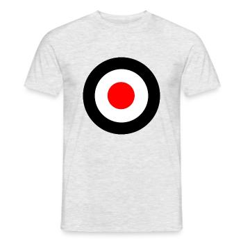 Mod cible cocarde noir rouge - T-shirt homme - gris chiné - Devant - AI Model Male 178 dark (178cm)