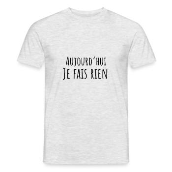 Today I Don't Do Anything - Funny Gift Idea - Men's T-Shirt - heather grey - Front - AI Model Male 178 dark (178cm)