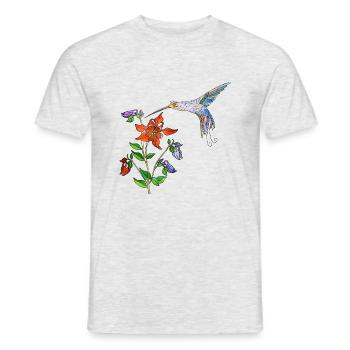Colorful bird - Men's T-Shirt - heather grey - Front - AI Model Male 178 dark (178cm)