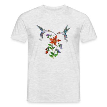 Colorful birds - Men's T-Shirt - heather grey - Front - AI Model Male 178 dark (178cm)
